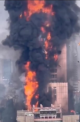 42 story building on fire.