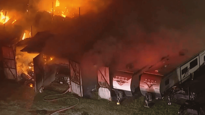 storage facility during fire