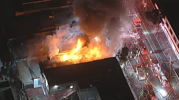 clothing store fire downtown LA