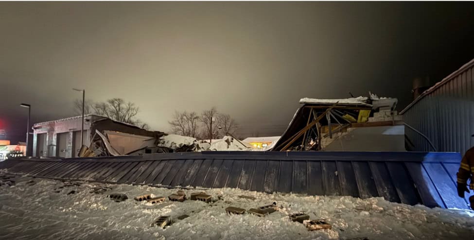 Heavy Snow Causes Roof Collapse